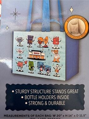 Costco Cartoon Tote Bag in Light Blue